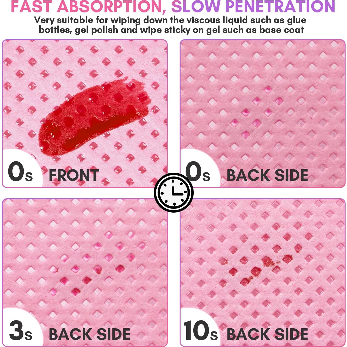 Toallitas Libres de Pelusa Makartt 1000PCS Rosa para Uñas