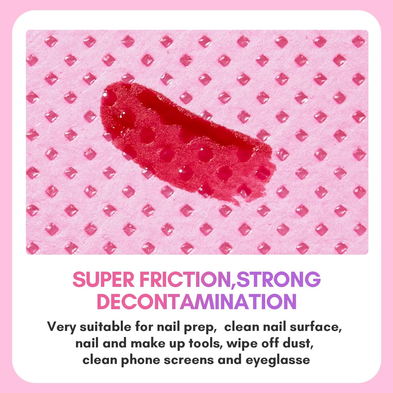 Toallitas Libres de Pelusa Makartt 1000PCS Rosa para Uñas