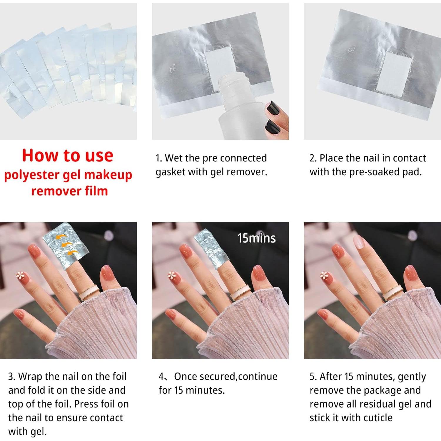 50 Piezas Removedor de Esmalte de Uñas Gel FOHOLA