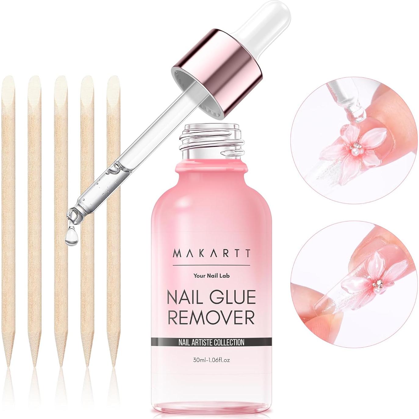Removedor de Pegamento para Uñas Makartt 30 ml con Vitamina E