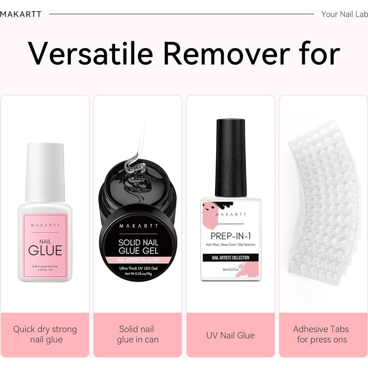 Removedor de Pegamento para Uñas Makartt 30 ml con Vitamina E