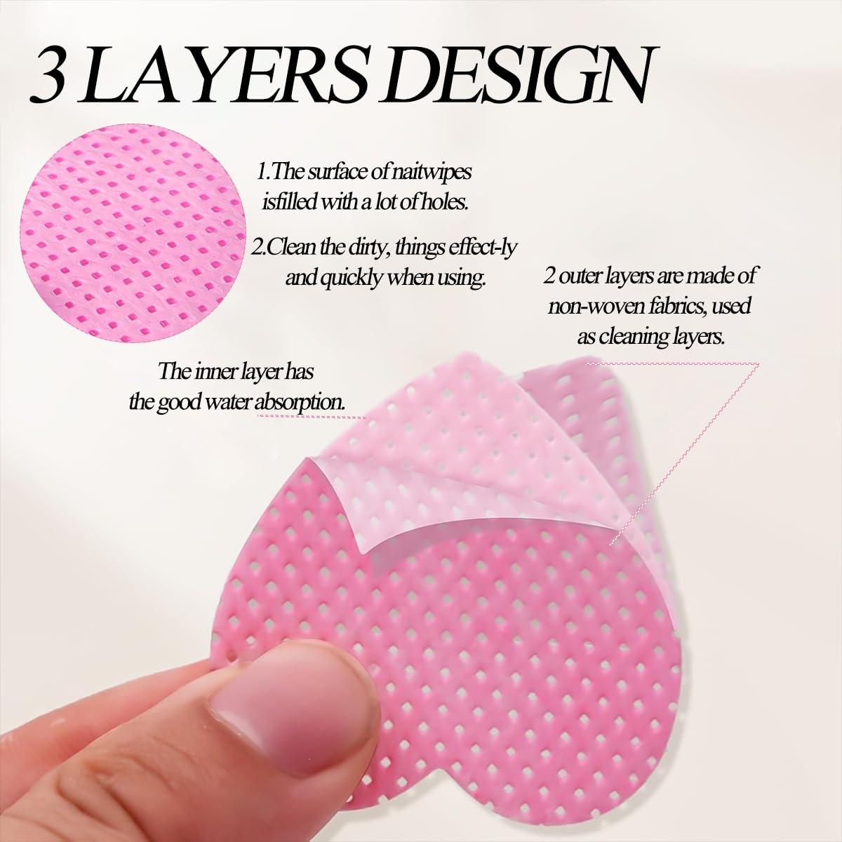 600 Toallitas para Uñas Sin Pelusa + Dispensador Acetona 100ml