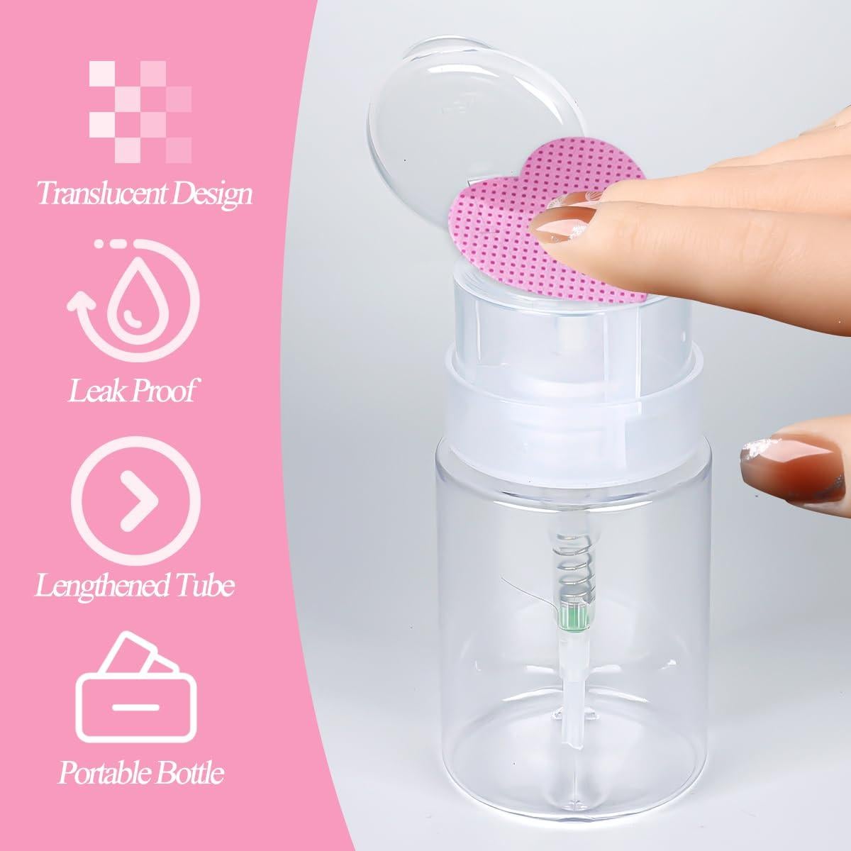 600 Toallitas para Uñas Sin Pelusa + Dispensador Acetona 100ml