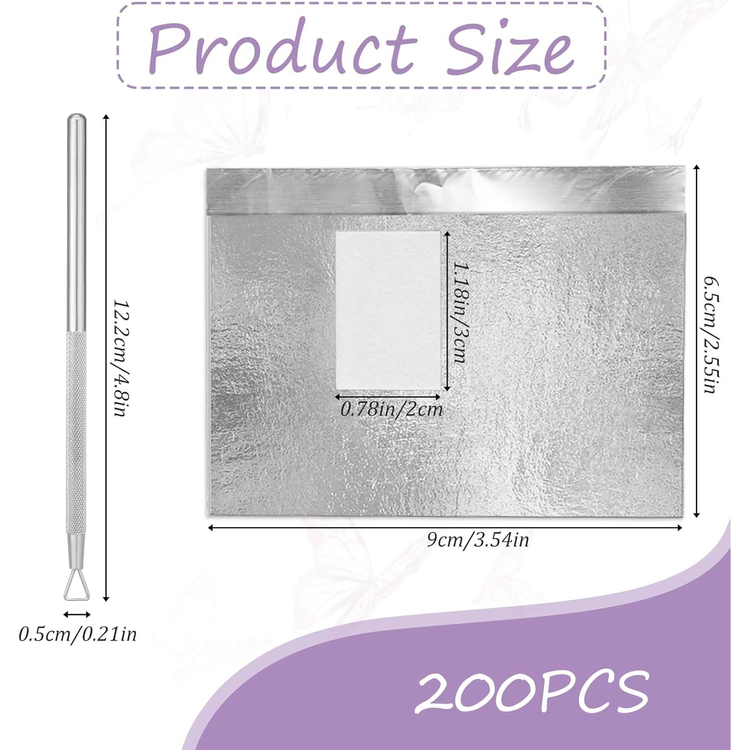 100 Envolturas de Papel de Aluminio Sliverdew para Quitar Esmalte