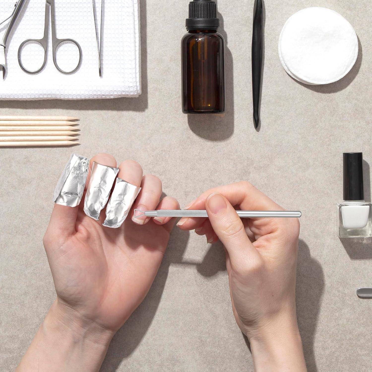 100 Envolturas de Papel de Aluminio Sliverdew para Quitar Esmalte