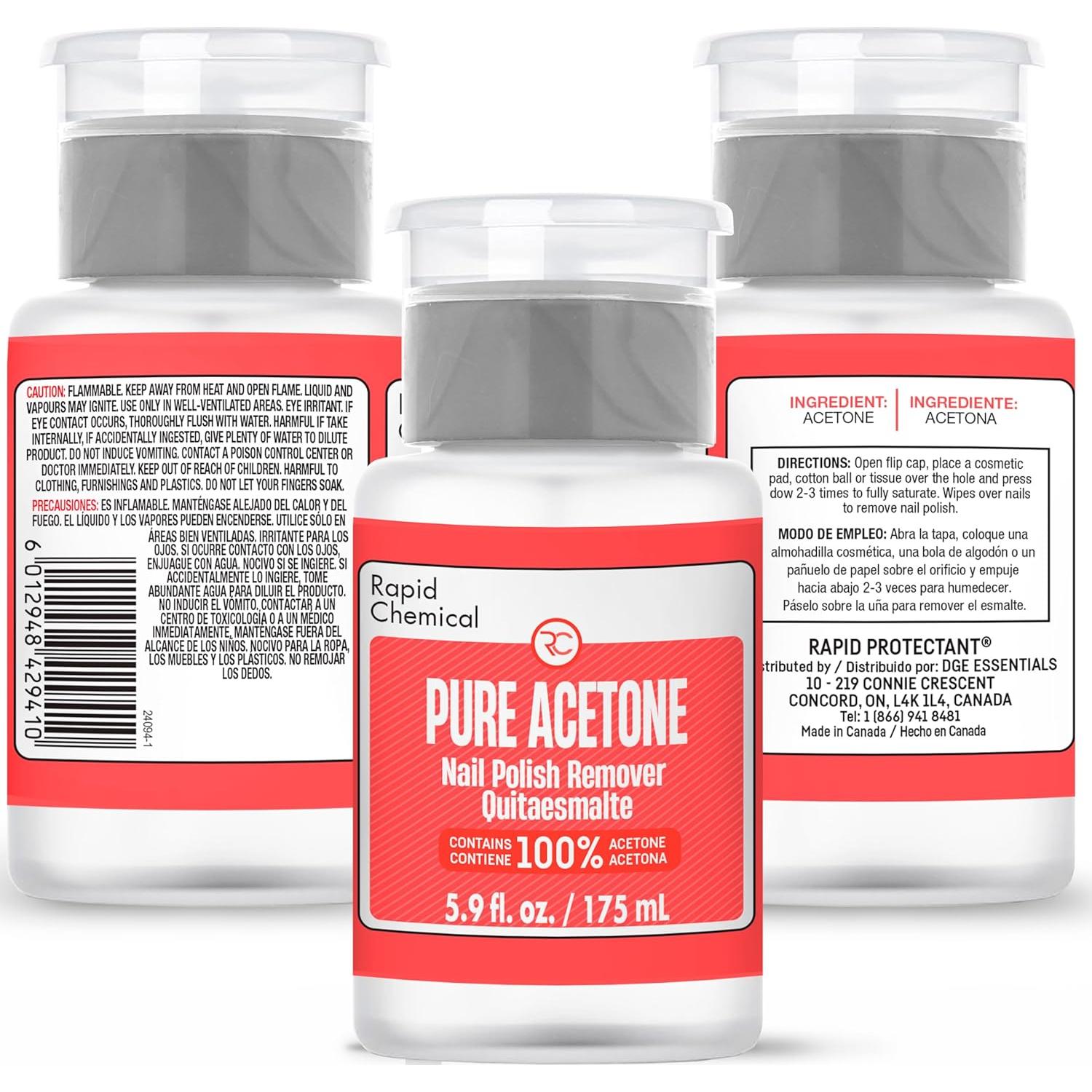 Removedor de Esmalte de Uñas 100% Acetona Rapid Protectant 175ml
