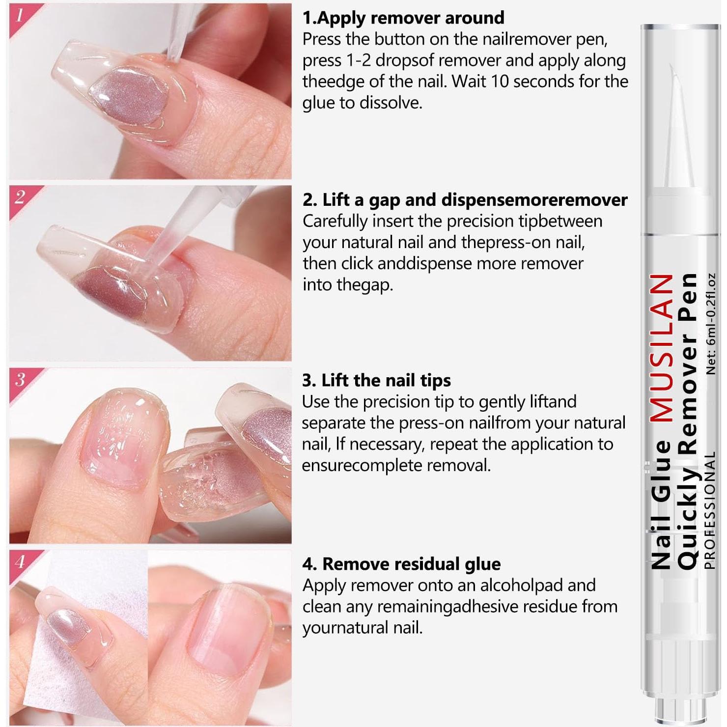 Removedor de Pegamento para Uñas MUSILAN 3 en 1 6ml