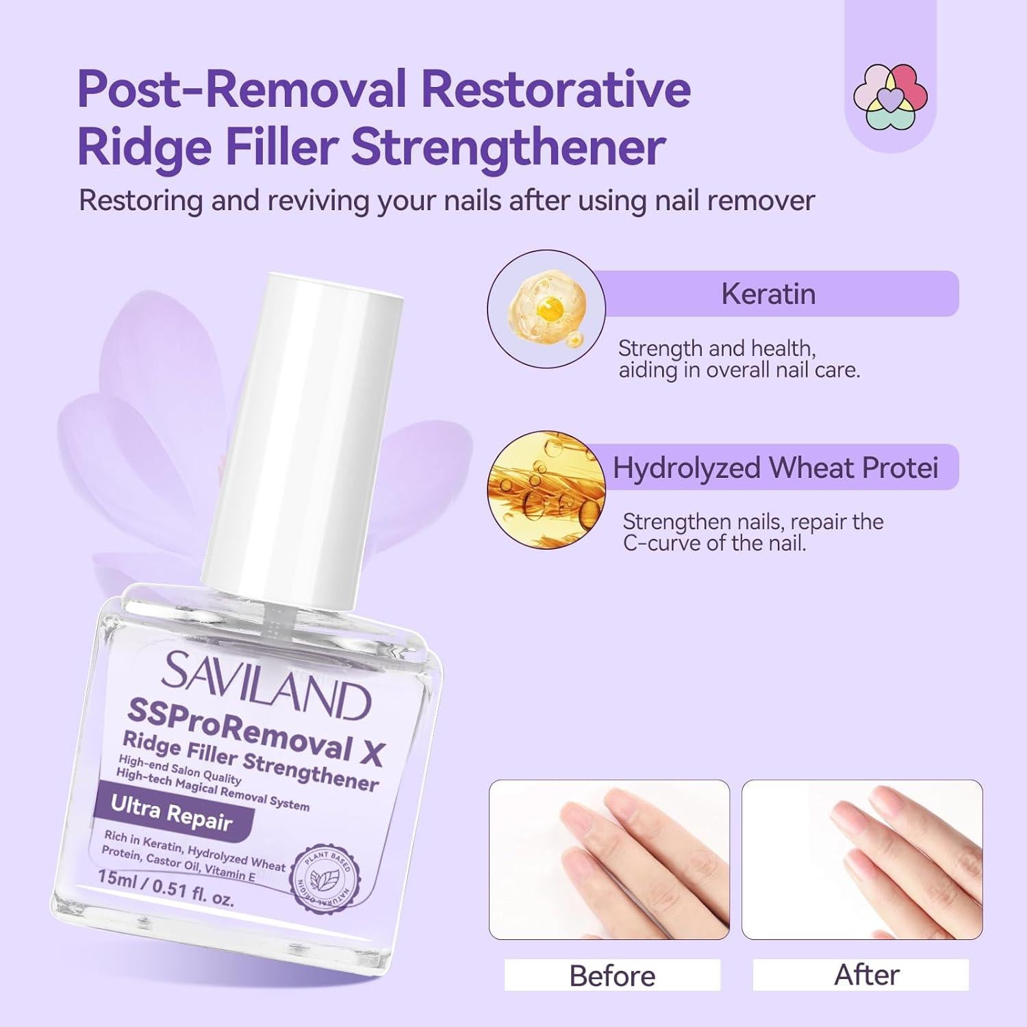 Kit Removedor de Esmalte en Gel 3 en 1 Saviland 8 PCS