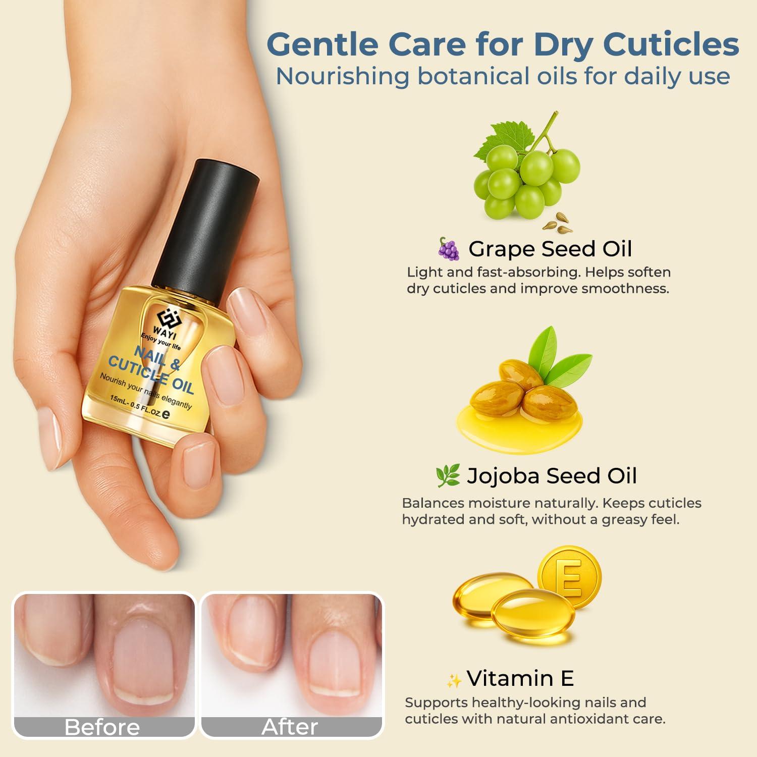 Kit Quitacutículas Mágico WAYI 15ml + Aceite Nutritivo 15ml