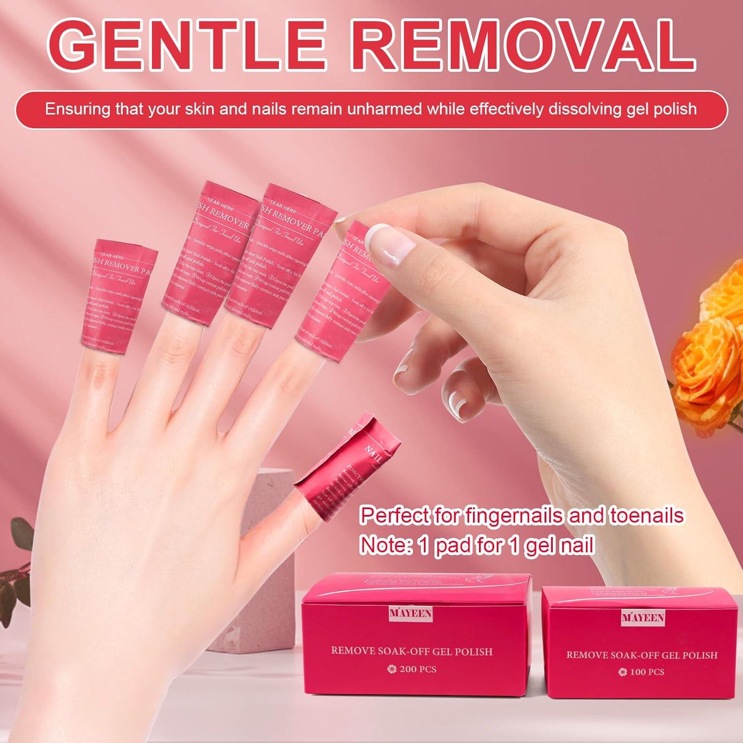 Almohadillas Removedoras de Esmalte MAYEEN 200 Piezas Suaves