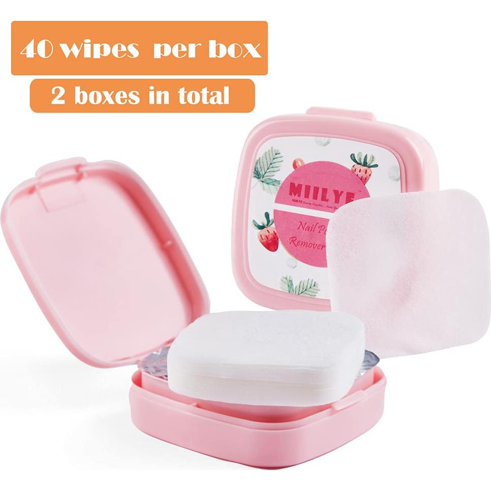 80 Toallitas Removedoras de Esmalte MIILYE - Sin Acetona