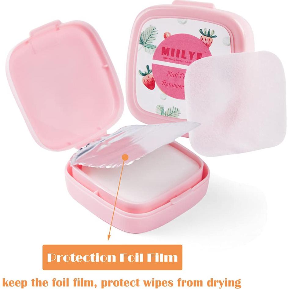 80 Toallitas Removedoras de Esmalte MIILYE - Sin Acetona