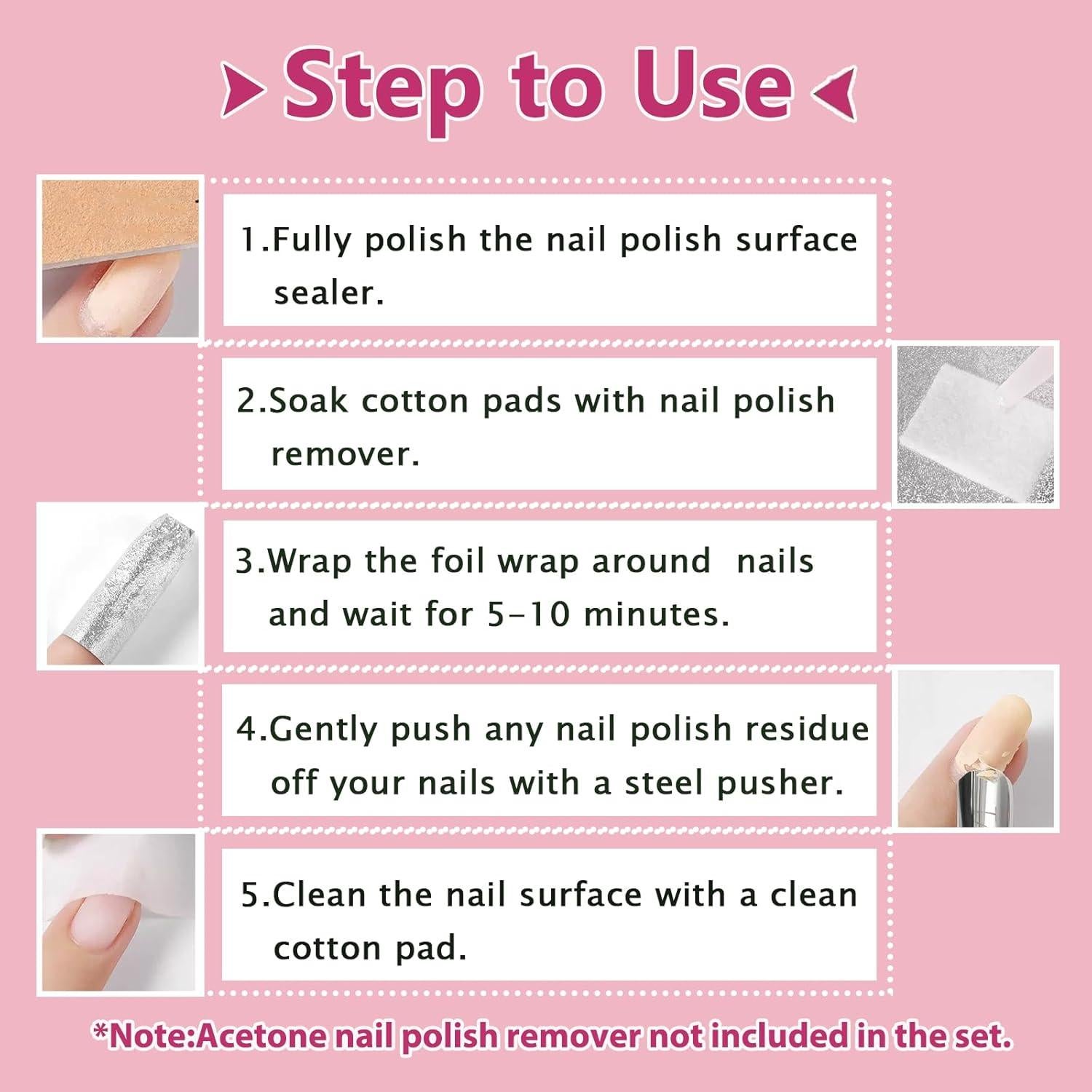 Envolturas de Foil para Uñas SHEERBLISS 300PCS con Almohadillas