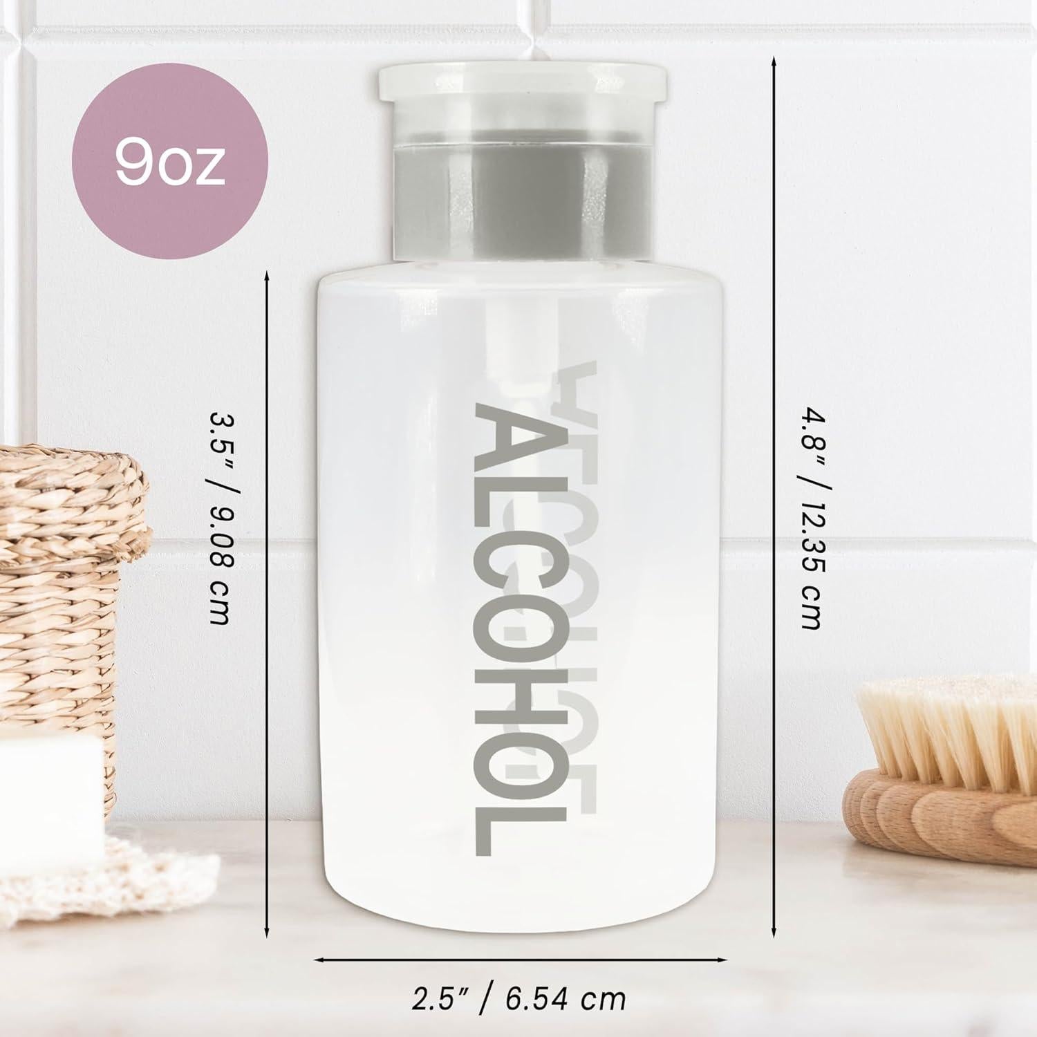 Botella Dispensadora PANA 9oz Gris para Cosméticos y Esmalte