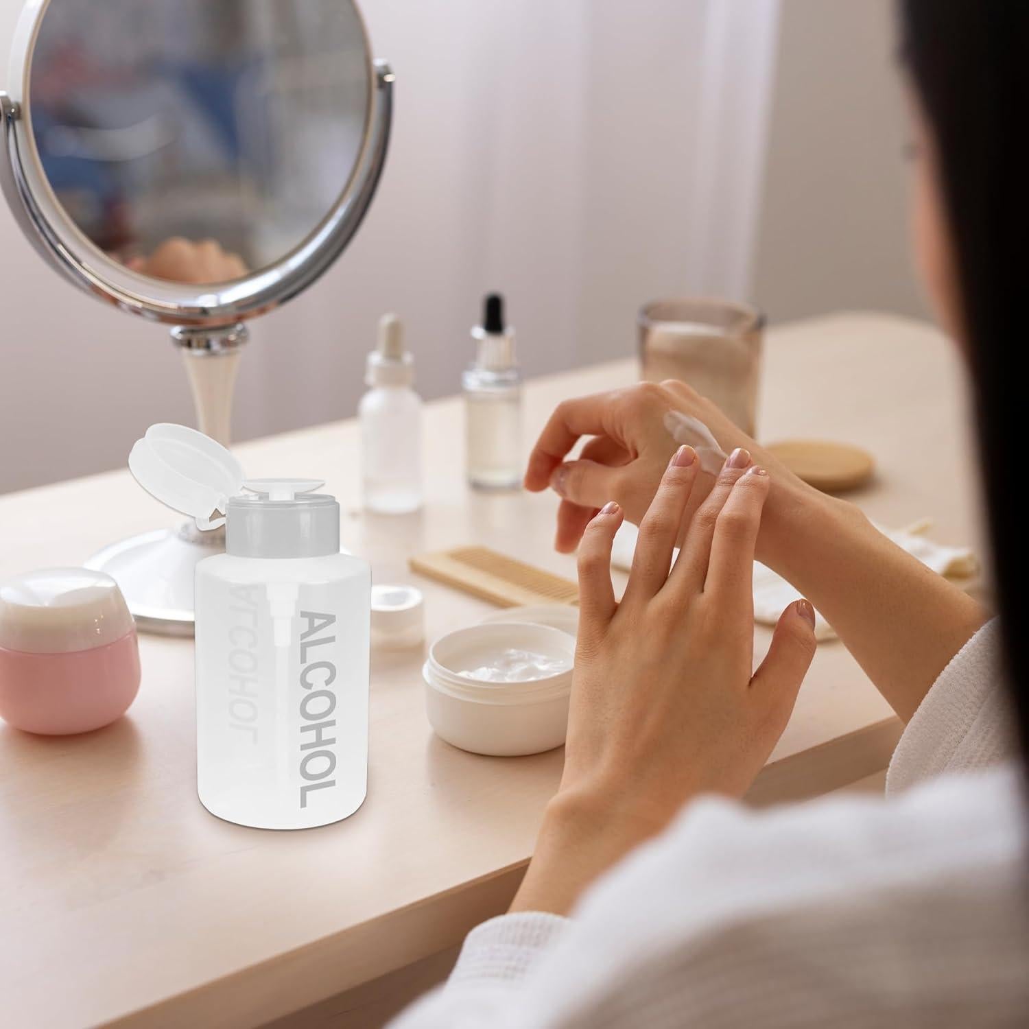 Botella Dispensadora PANA 9oz Gris para Cosméticos y Esmalte