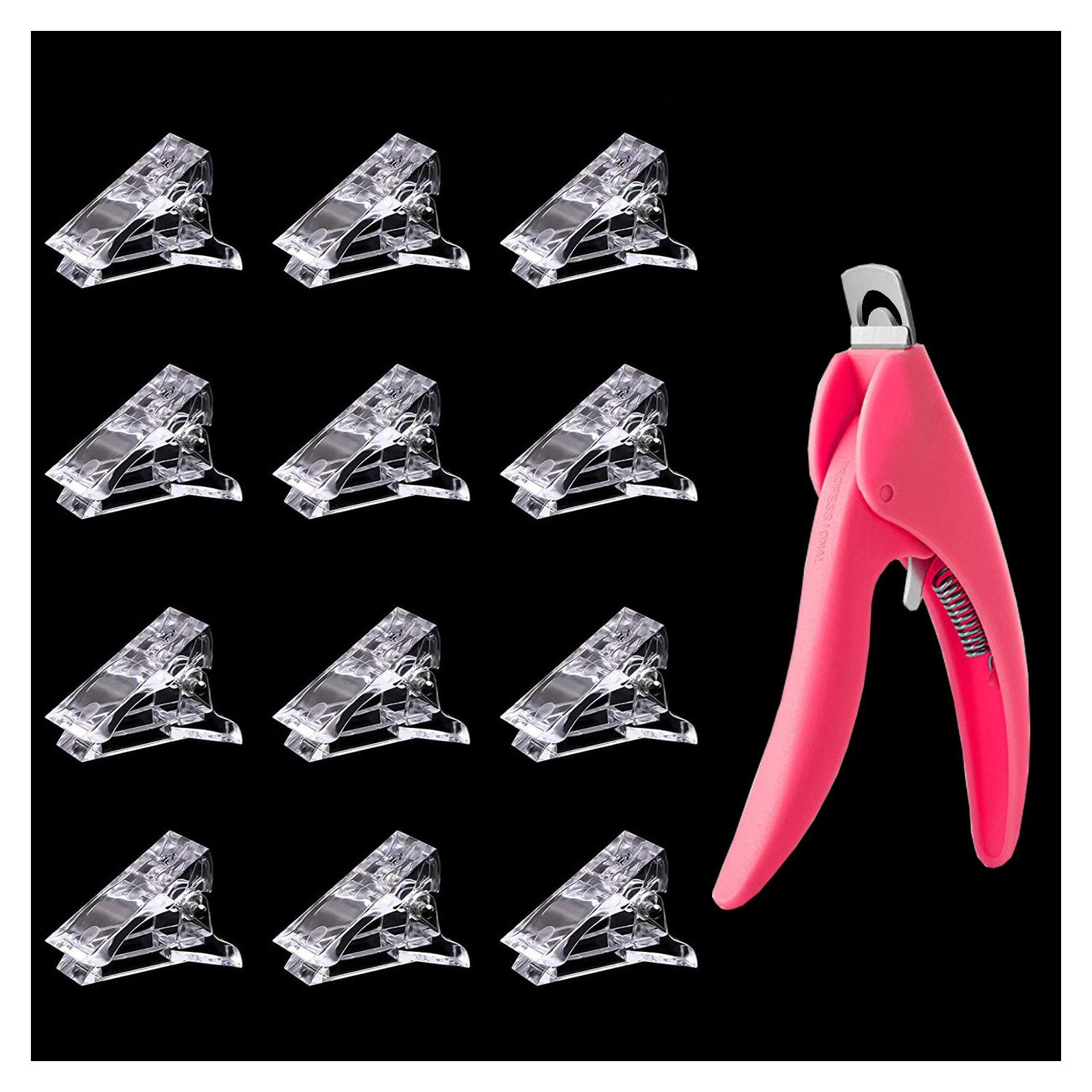 12 Clips de Uñas Benbeno + Cortador de Tips de Uñas Falsas