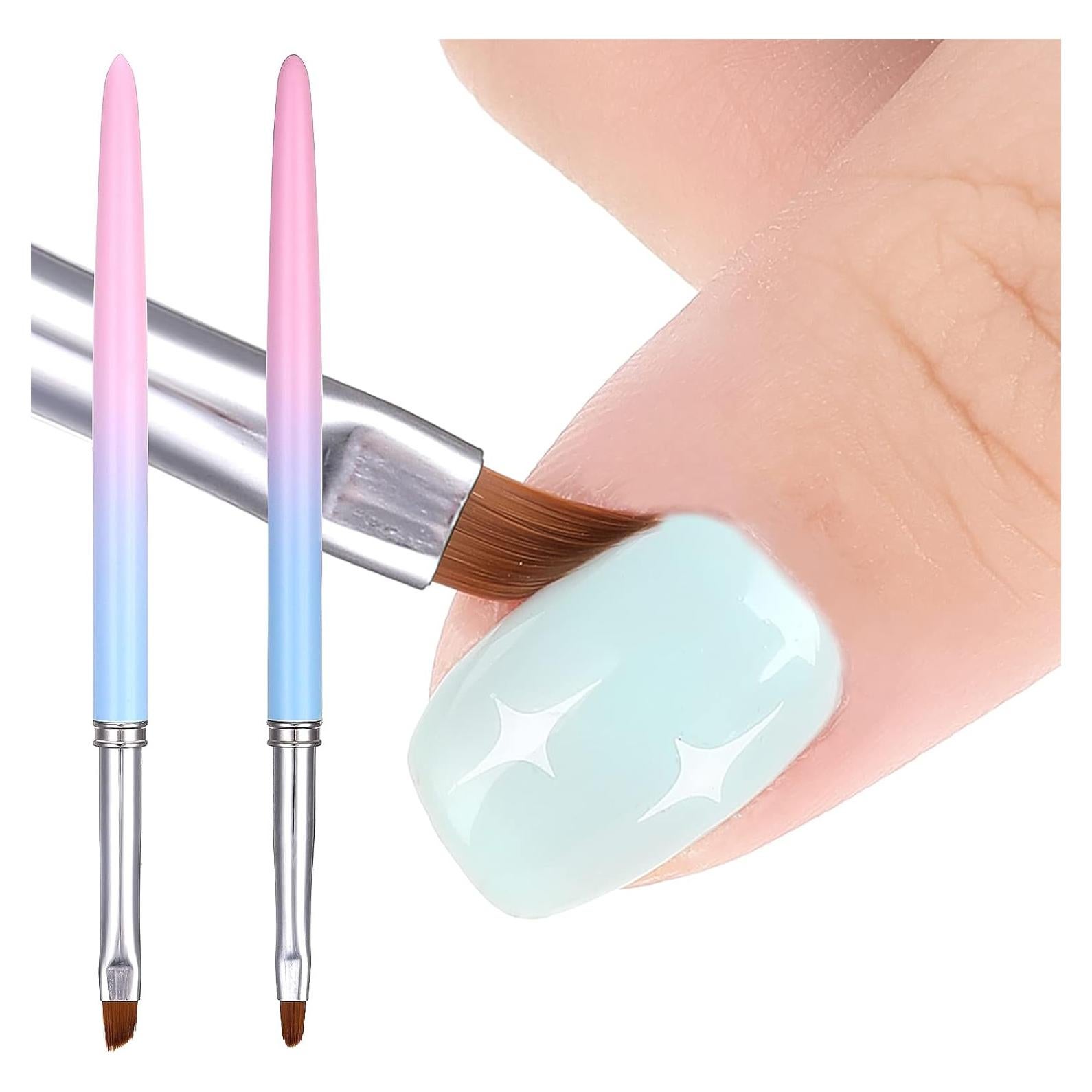Pinceles Limpiadores de Esmalte de Uñas Cobee 2PCS - Redondo y Angulado