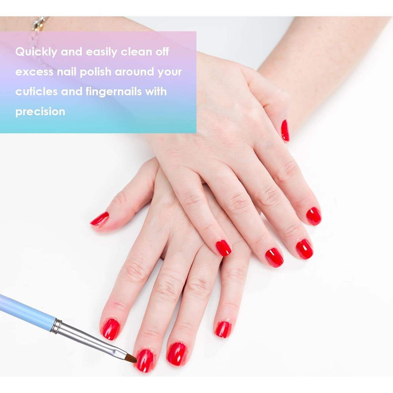 Pinceles Limpiadores de Esmalte de Uñas Cobee 2PCS - Redondo y Angulado