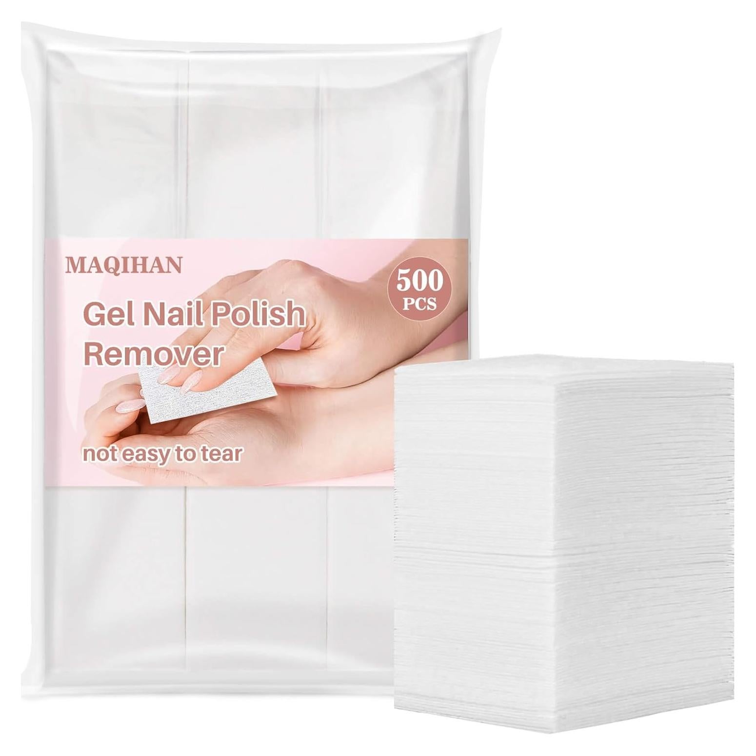 500 Almohadillas Removedoras de Esmalte MAQIHAN 4x6cm Algodón