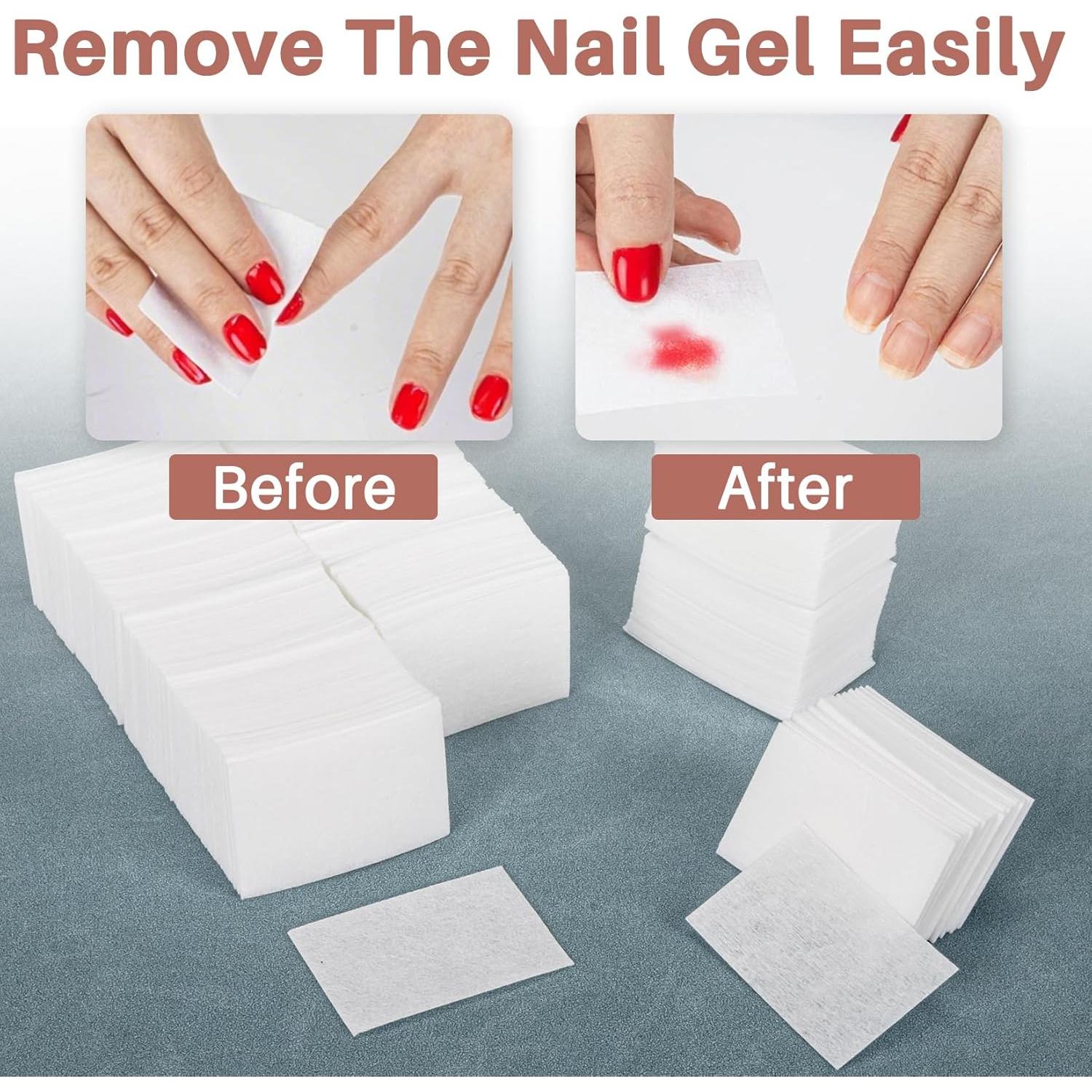 500 Almohadillas Removedoras de Esmalte MAQIHAN 4x6cm Algodón