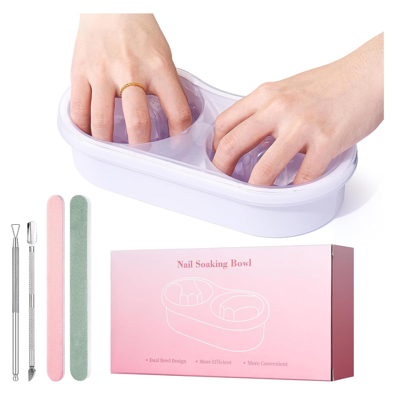 Tazón de Remojo de Uñas Dual Rosiour - Blanco, Ergonomía y Eficiencia