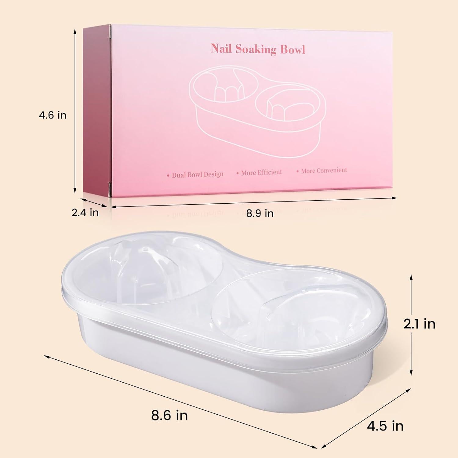 Tazón de Remojo de Uñas Dual Rosiour - Blanco, Ergonomía y Eficiencia