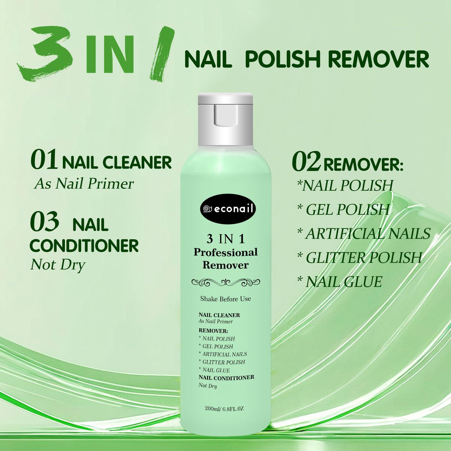 Removedor de Esmalte de Uñas Econail 200 ml - Hidratante y Rápido