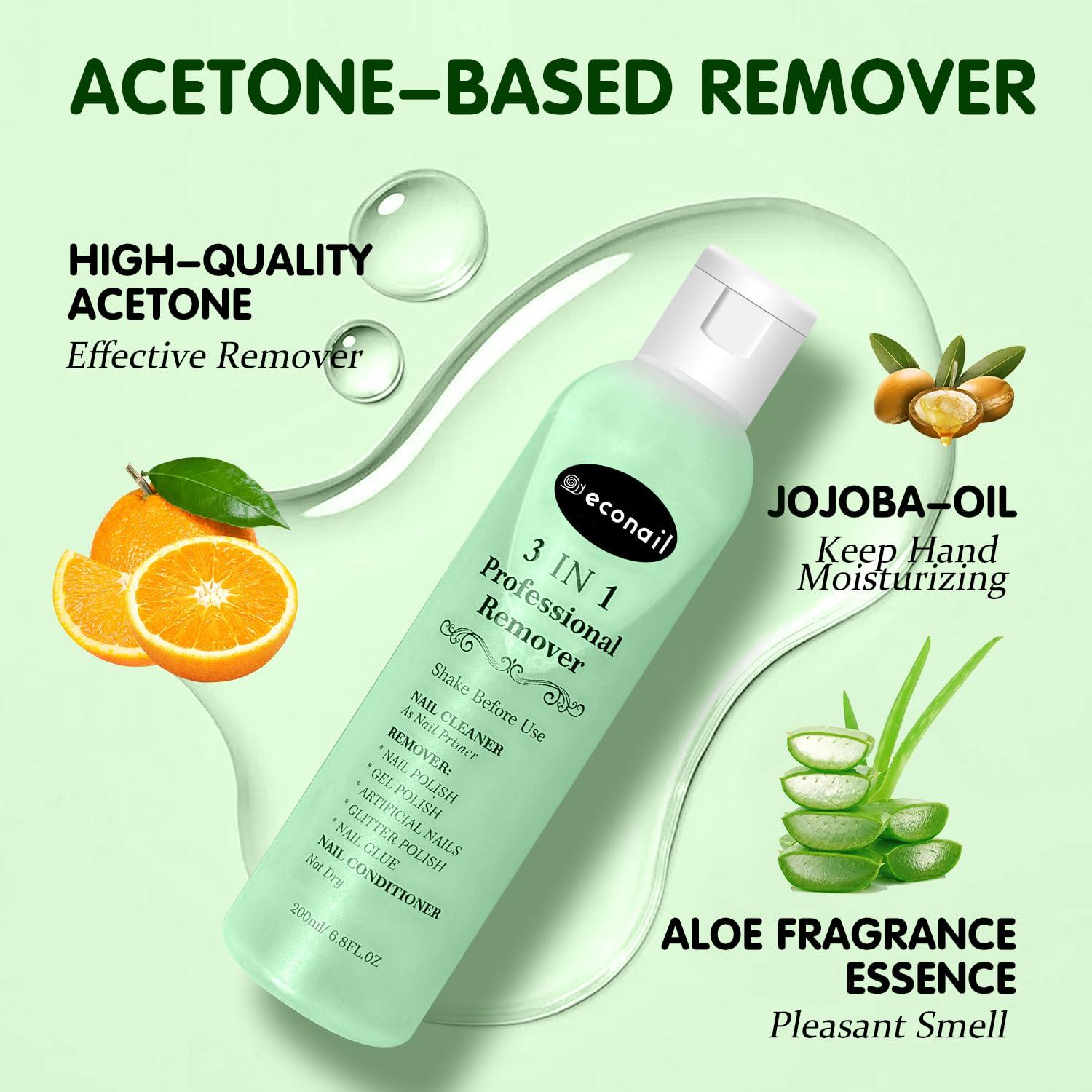 Removedor de Esmalte de Uñas Econail 200 ml - Hidratante y Rápido