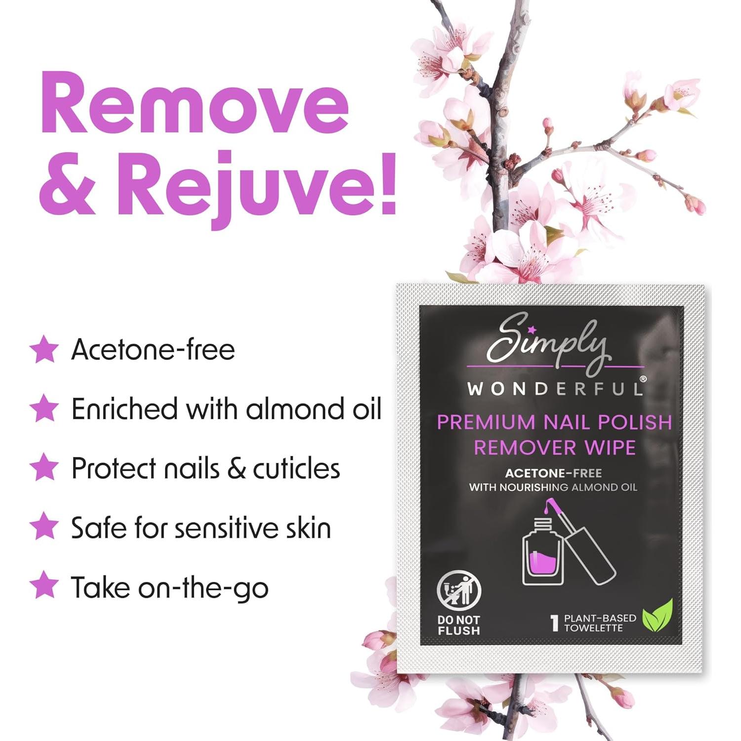 Toallitas Desmaquillantes Simply Wonderful Sin Acetona 20 Unidades