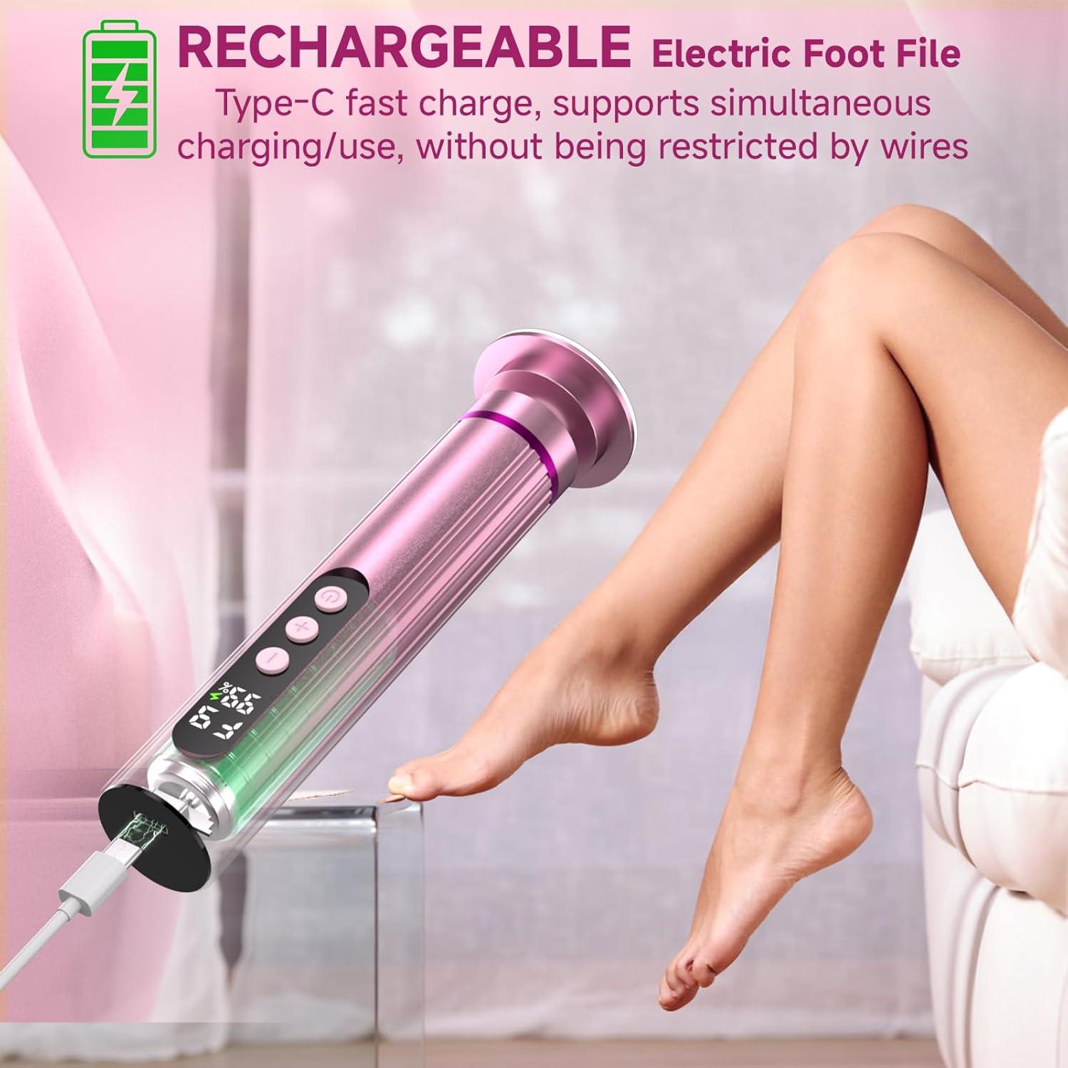 Lima Eléctrica Inalámbrica Dermave 2 en 1 para Pies y Uñas