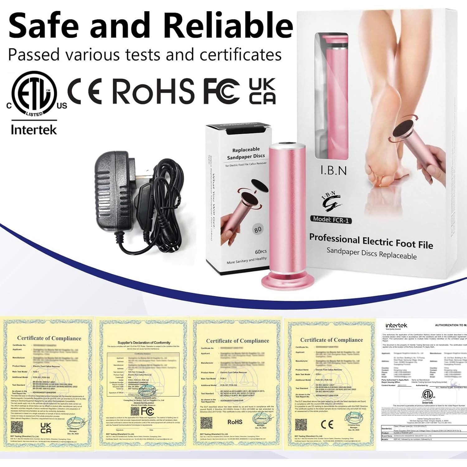 Removedor de Callos Eléctrico I.B.N FCR-1 Rosa Ajustable