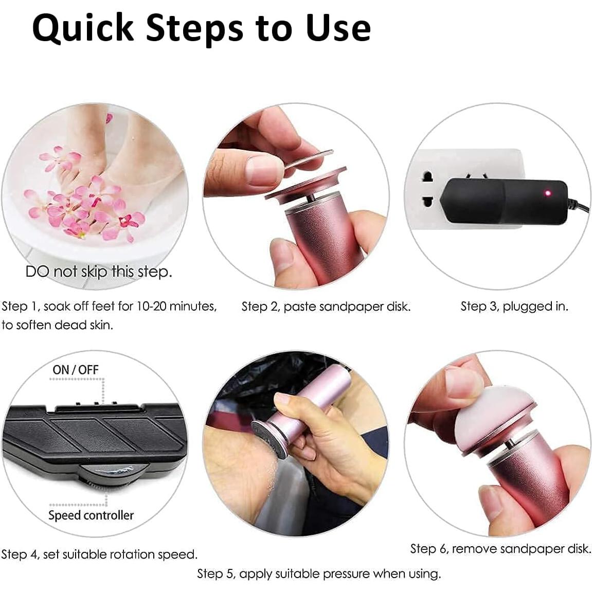 Removedor de Callos Eléctrico I.B.N FCR-1 Rosa Ajustable