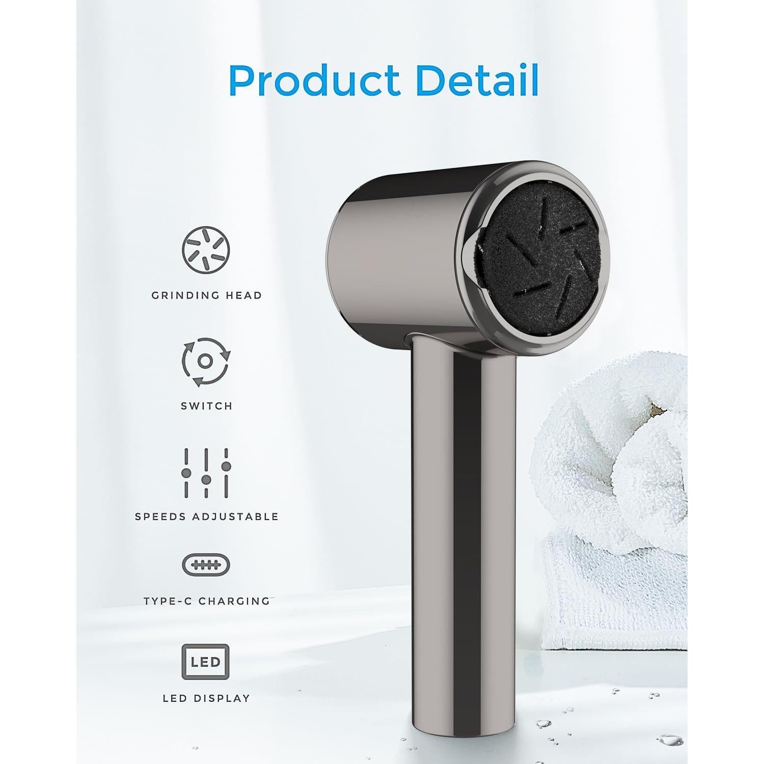 Removedor de Callos Eléctrico Amrnish con Aspiradora y Pantalla