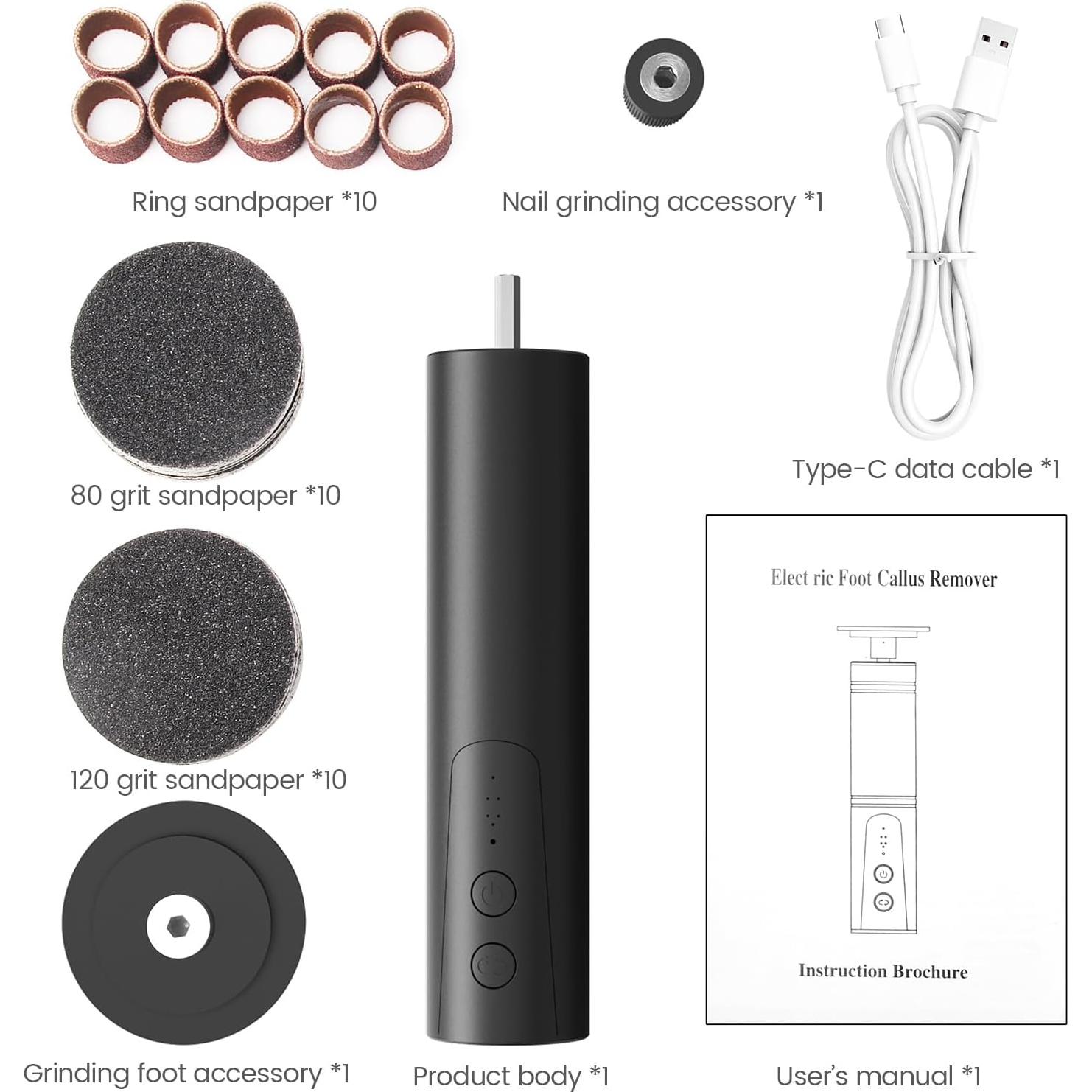 Removedor de Callos Eléctrico Mosthink 2 en 1 con 6 Velocidades