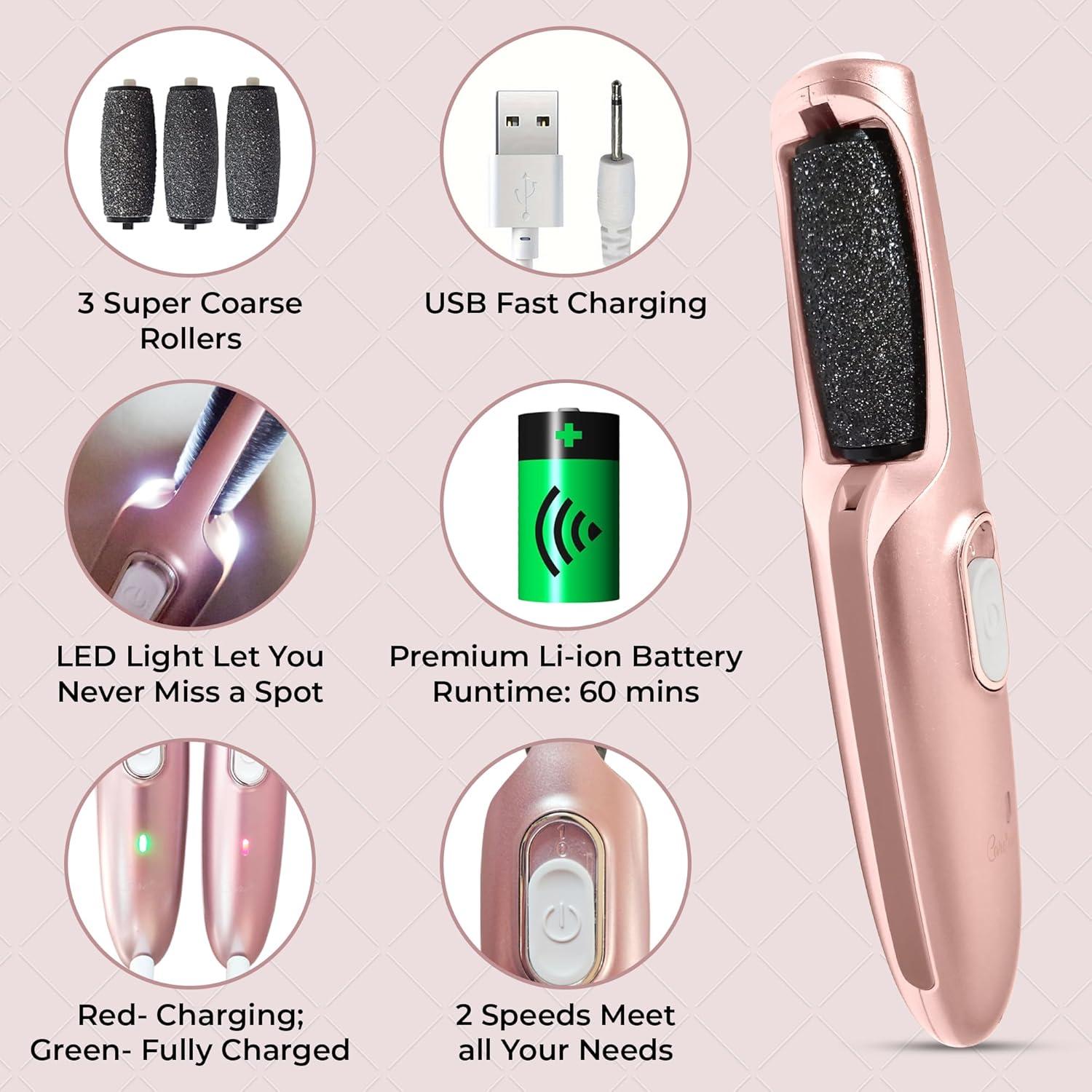 Removedor de Callos Eléctrico Cuídame PL22 - Lima Recargable Oro Rosa