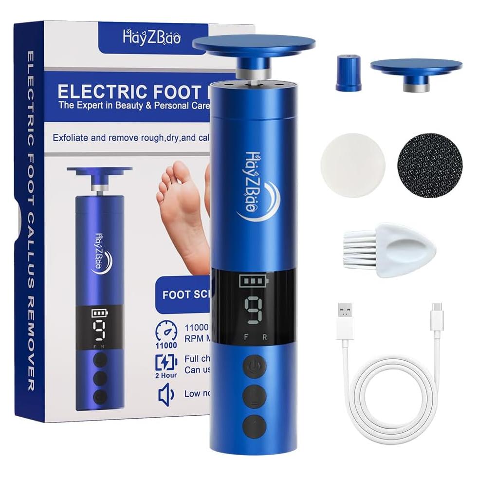 Lima Eléctrica para Pies HayZBao 11000 RPM Inalámbrica Azul