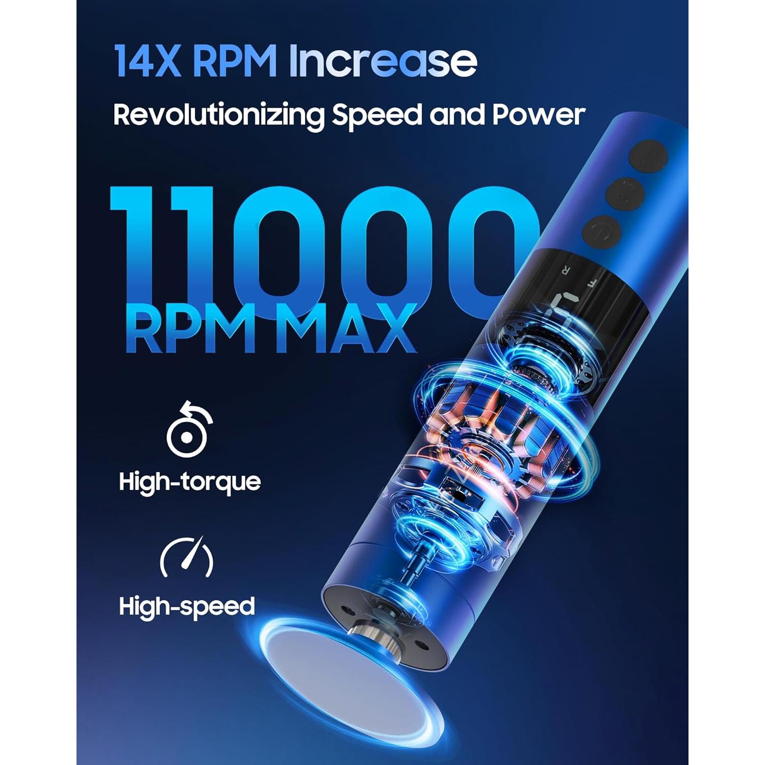 Lima Eléctrica para Pies HayZBao 11000 RPM Inalámbrica Azul