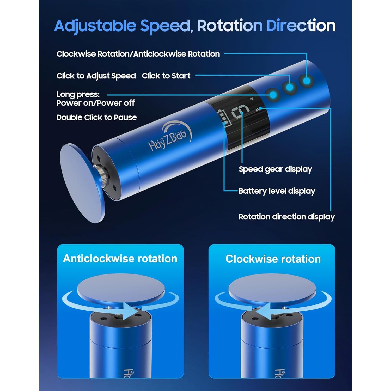 Lima Eléctrica para Pies HayZBao 11000 RPM Inalámbrica Azul