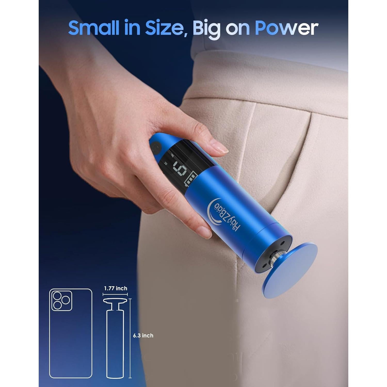 Lima Eléctrica para Pies HayZBao 11000 RPM Inalámbrica Azul