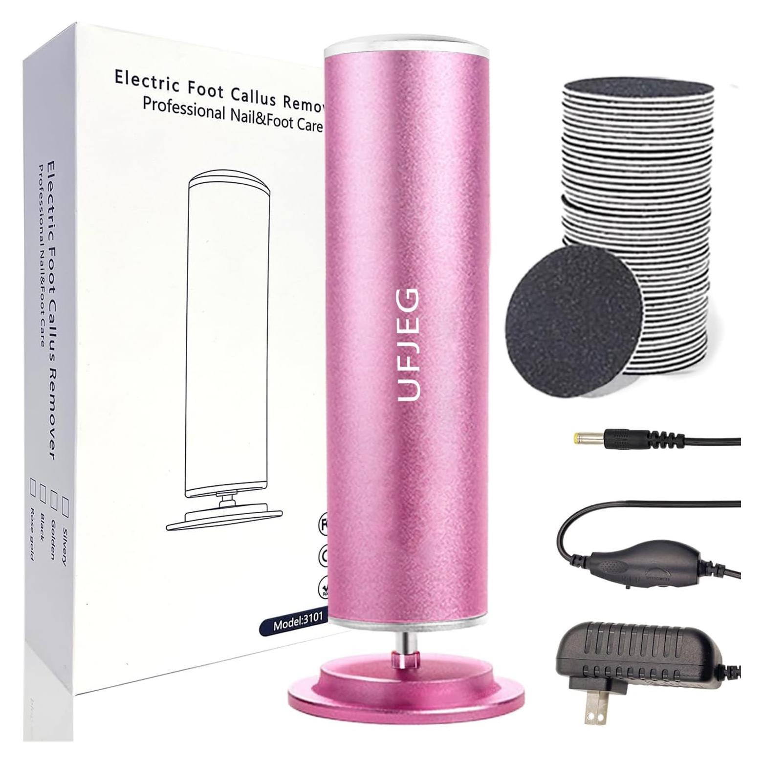 Removedor de Callos Eléctrico UFJEG Rosa Claro con 60 Piezas