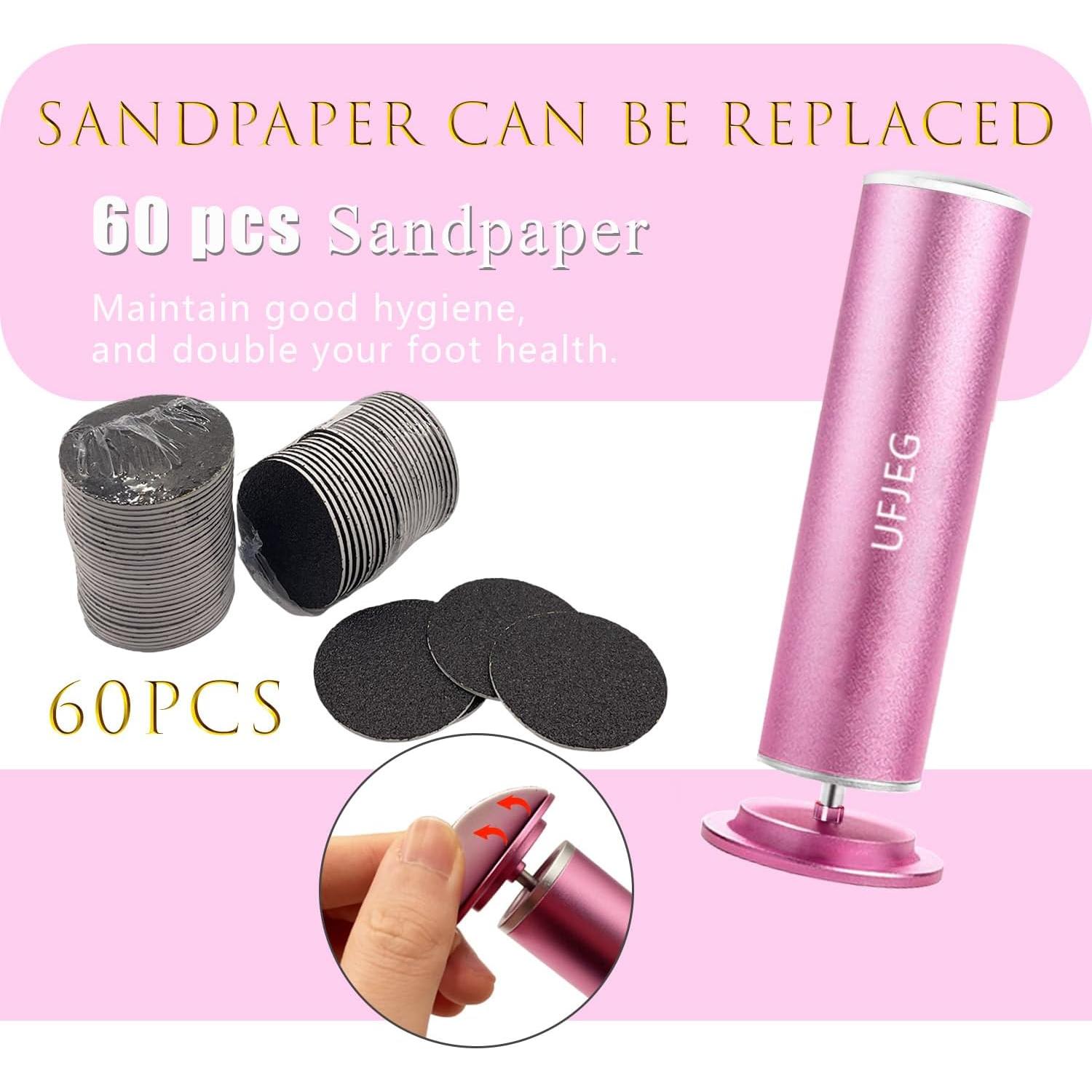 Removedor de Callos Eléctrico UFJEG Rosa Claro con 60 Piezas