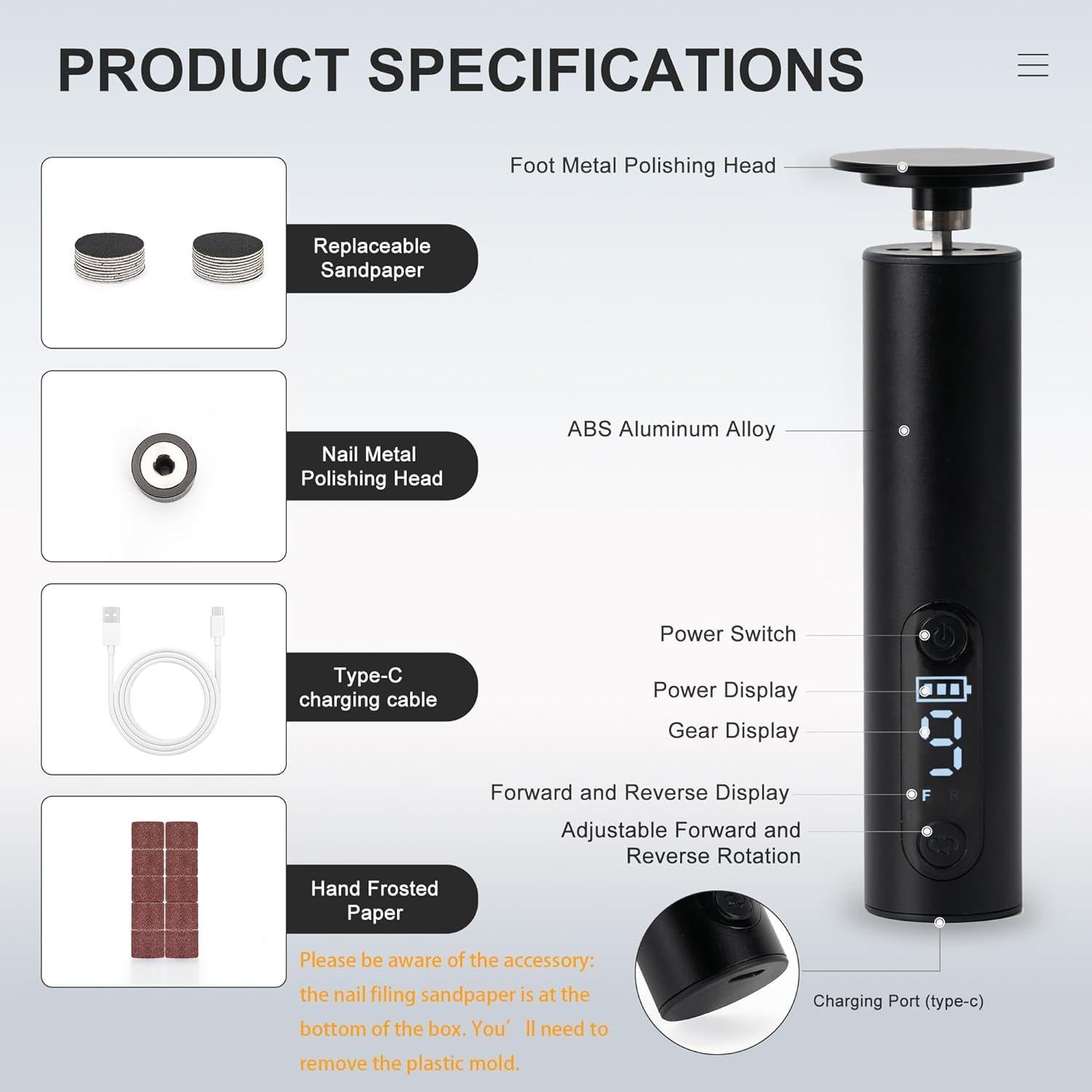 Removedor de Callos Eléctrico Cesekao Obsidiana 9 Velocidades