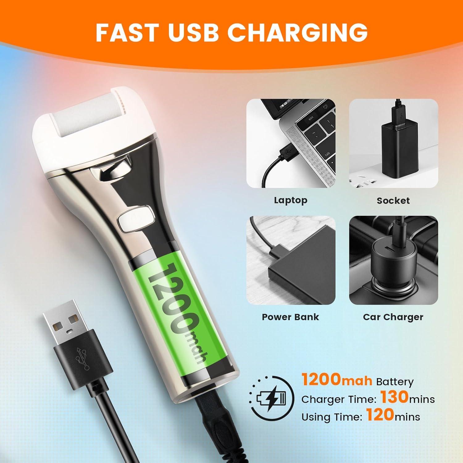 Removedor de Callos Eléctrico PRITECH con 3 Velocidades y Pantalla LED