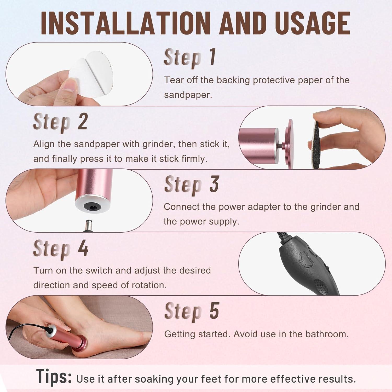 Dermawave Eliminador de Callos Eléctrico UNIBOUTI con 60 Discos