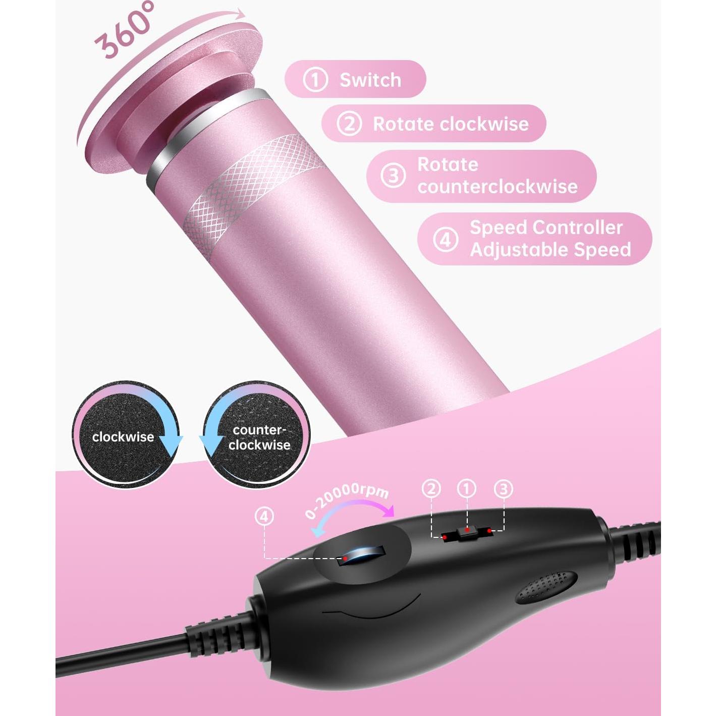 Removedor de Callos Eléctrico Tohecu FCM-08 Rosa 60 Discos