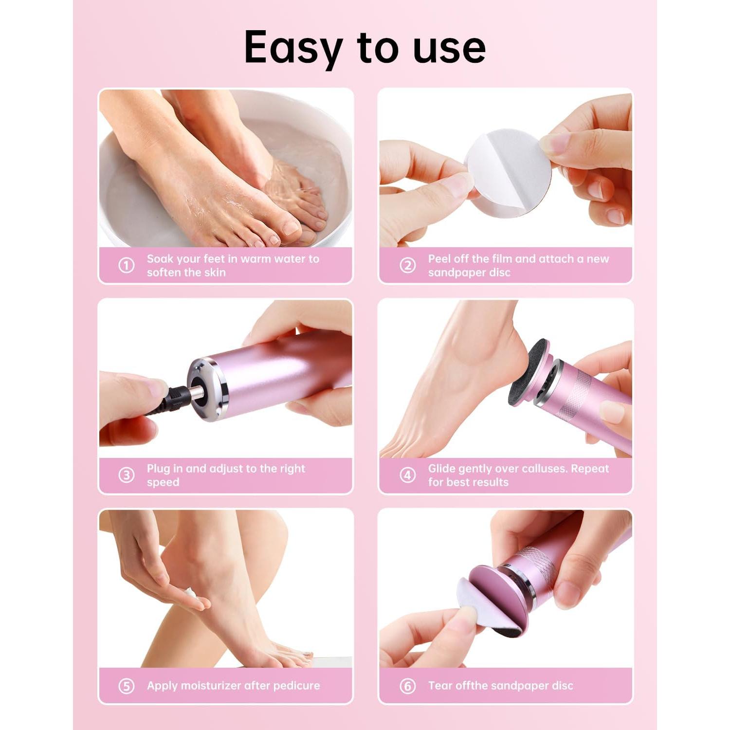 Removedor de Callos Eléctrico Tohecu FCM-08 Rosa 60 Discos