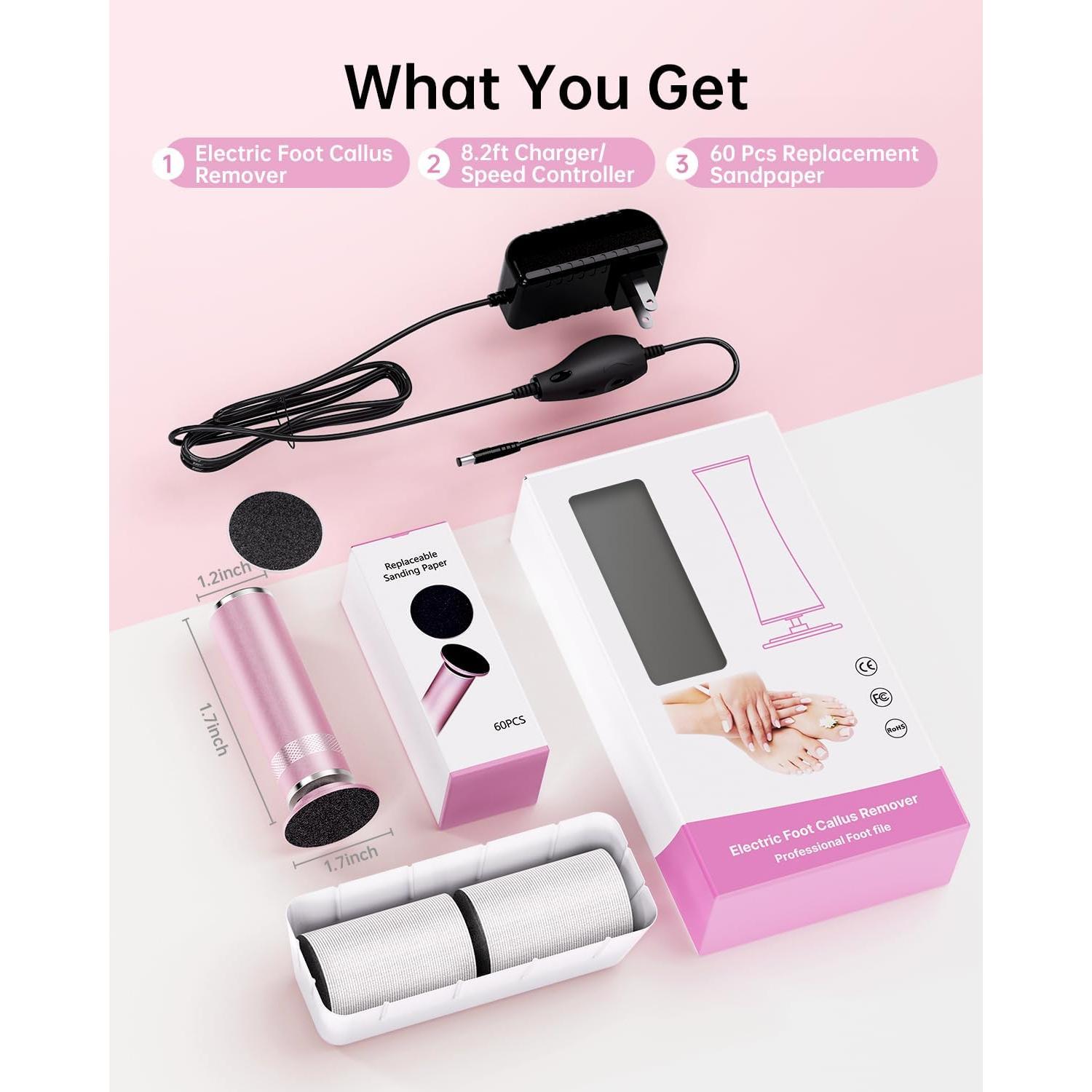 Removedor de Callos Eléctrico Tohecu FCM-08 Rosa 60 Discos