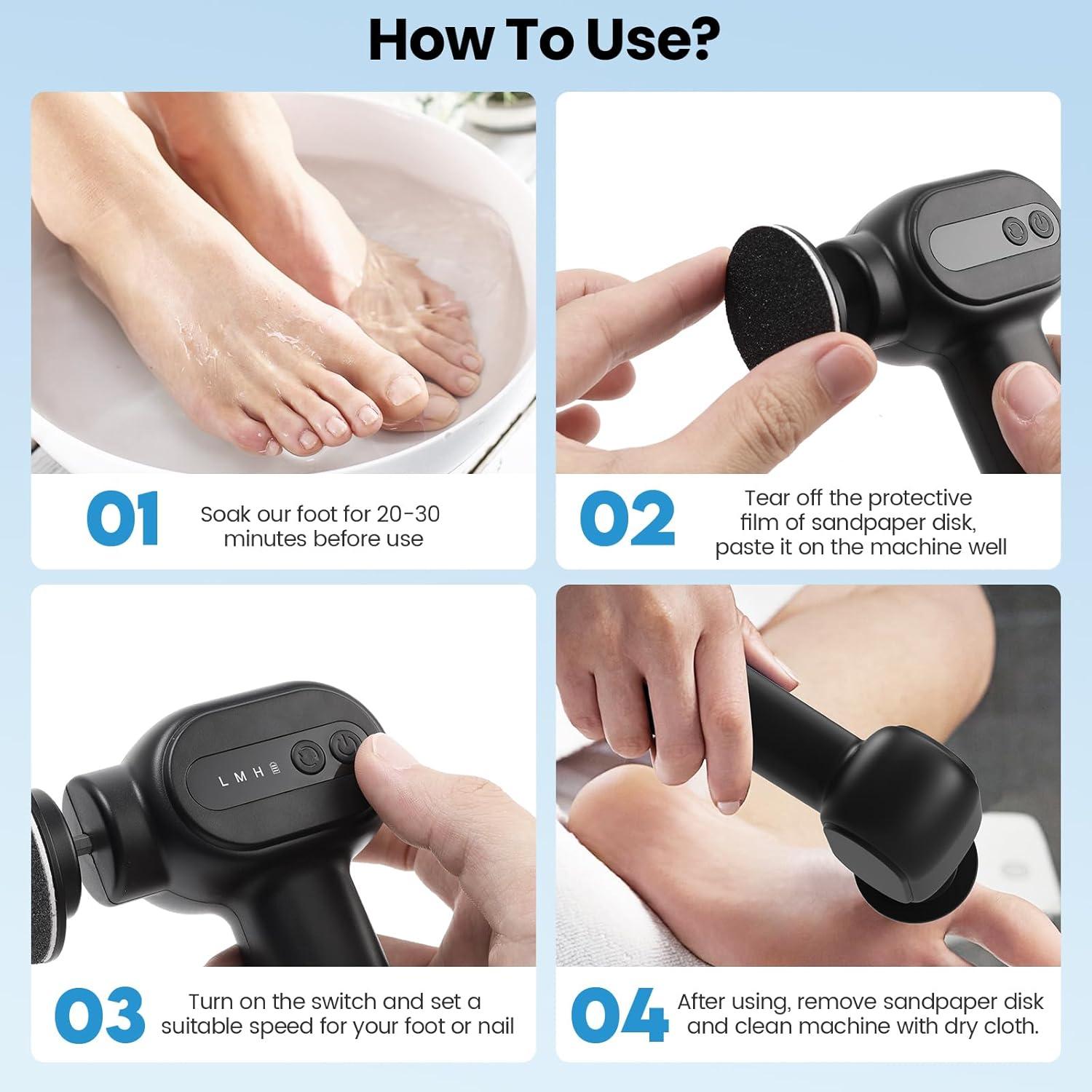 Removedor de Callos Eléctrico Mosthink 2 en 1 Inalámbrico Negro