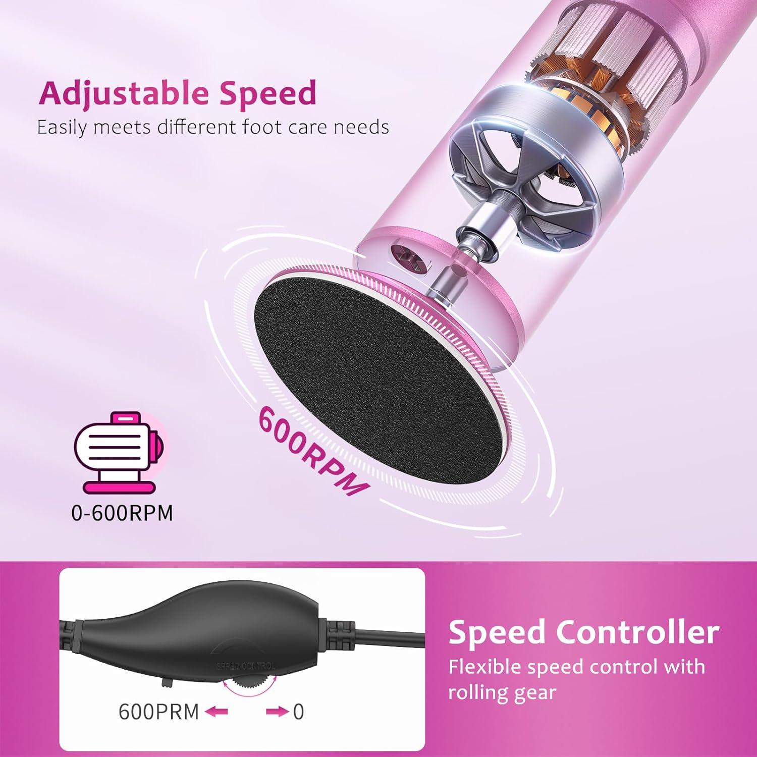 Removedor de Callos Eléctrico Ekaipo Rosa con 60 Discos