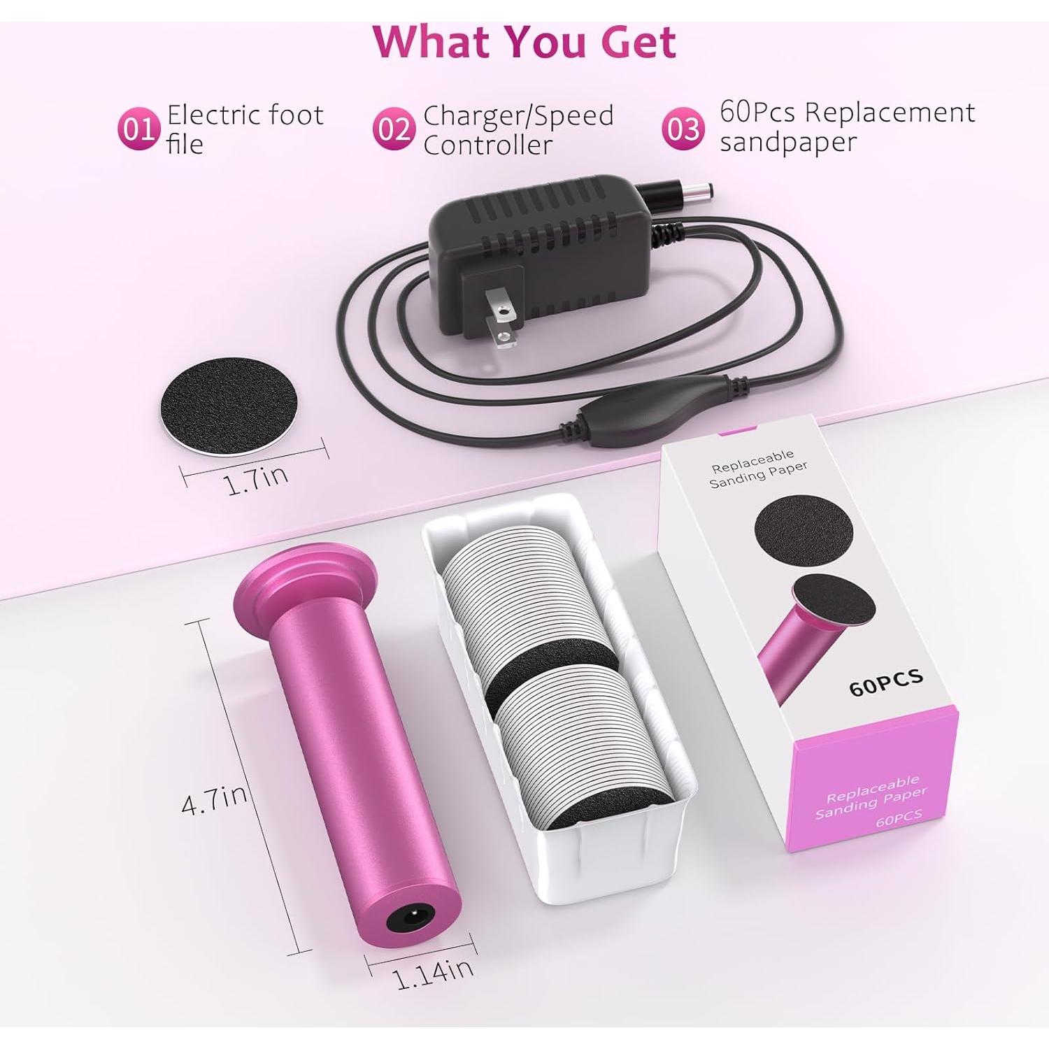 Removedor de Callos Eléctrico Ekaipo Rosa con 60 Discos